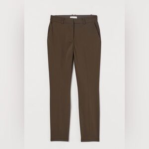 H&M Women’s Dark Khaki Olive Green Ankle Trousers, Size 4, NWT
